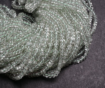 AAA Quality Green Amethyst Smooth Rondelle Gemstone Beads,16"Natural Amethyst Plain Handmade Roundelle Bead Green Amethyst Bead Jewelry SALE (AG 12295)