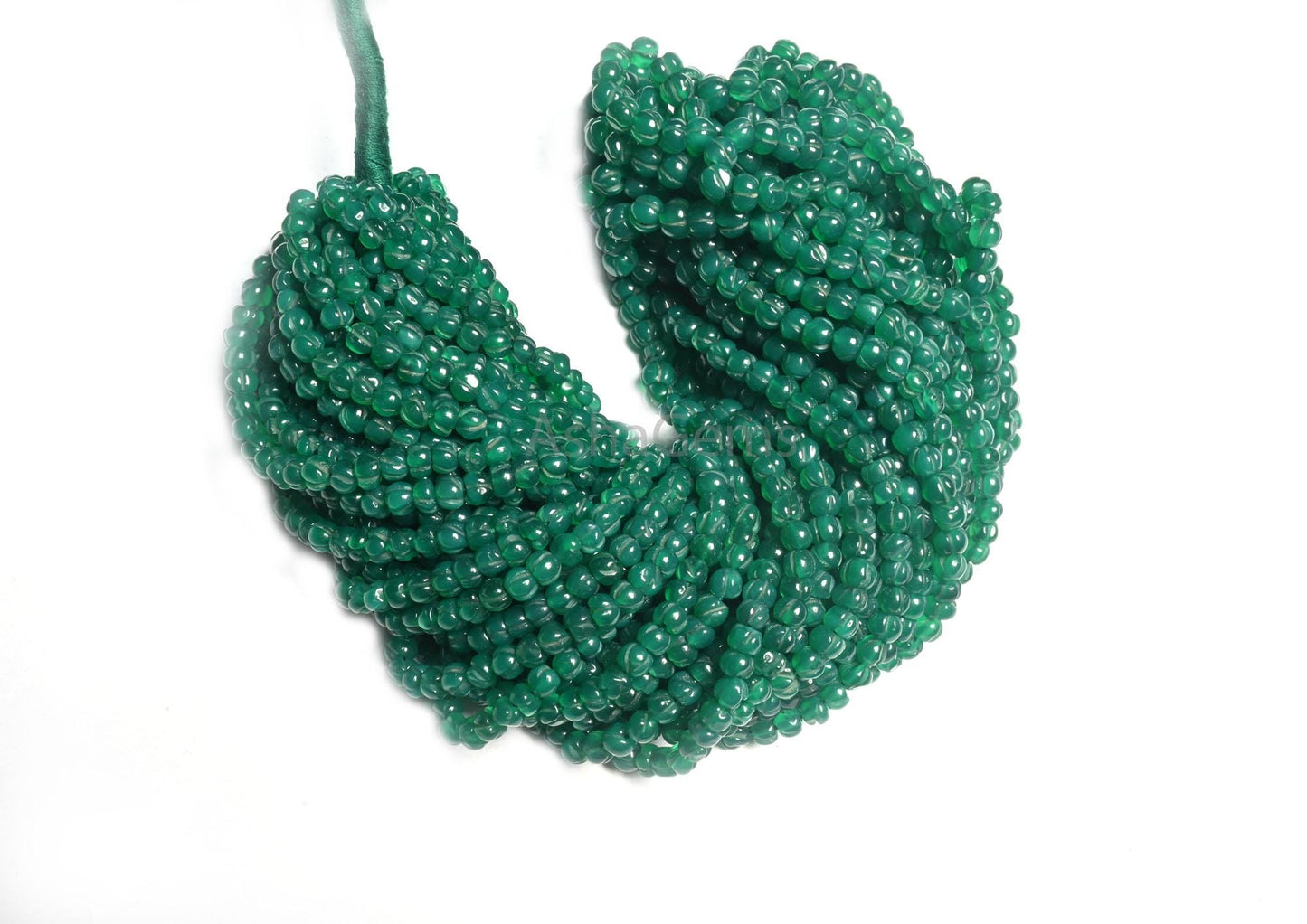 Fine Green Onyx Carving Pumpkin Handmade Tiny Beads,4,4.5mm Green Onyx carved Uneven watermelon Gemstone Onyx Carve Melon Bead Jewelry Craft