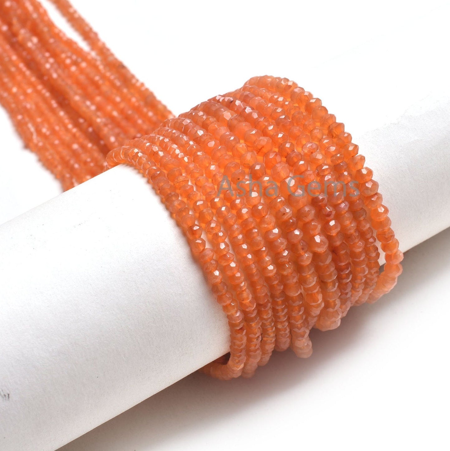 AAA Natural Carnelian Machine Cut Faceted Rondelle Beads,13" Strand Orange Carnelian Indian Cut Beads, Carnelian Beads Jewelry Supply Crafts