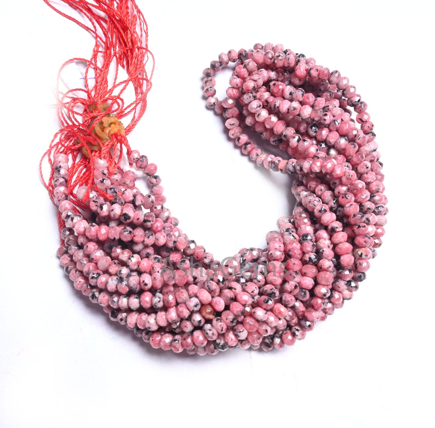 Beautiful Moss Pink Jade Quartz Faceted Rondelle Shape Beads, Fine Black Dot Rhodonite Color Jade Machine Cut Jade Quartz Beads Jewelry SALE