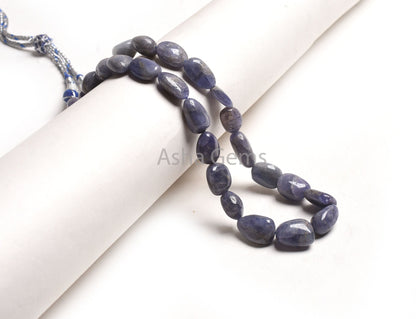 Natural Tanzanite Smooth Uneven Shape Nugget Beads,1 Strand Necklace Tanzanite Bead,11x15-14x20 mm Blue Tanzanite Plain Tumble Gemstone Bead