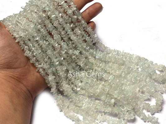 34" Strand Natural Aquamarine Uncut Chips Smooth Beads Gemstone Light Blue Aquamarine Chips, Aquamarine Smooth Raw Rough Beads Jewelry SALE