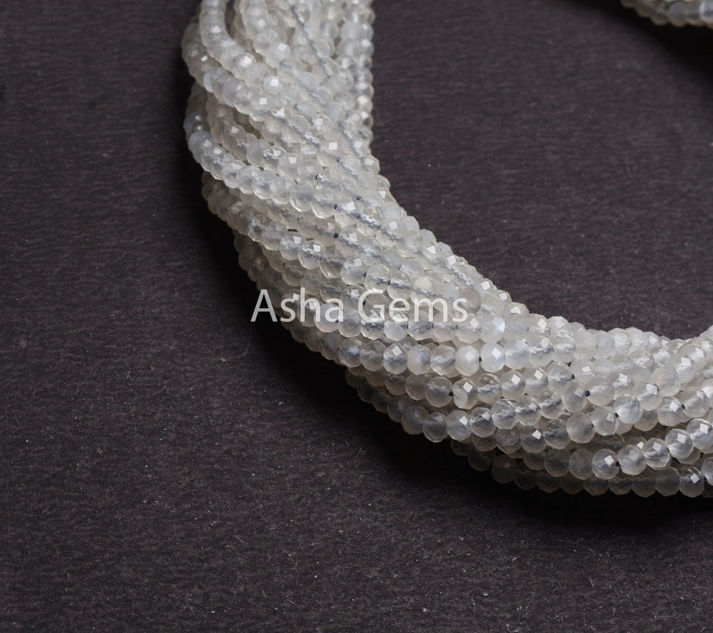 4.25 mm AAA White Moonstone Micro Cut Faceted Rondelle Beads,Top Quality Moonstone Bead,13.5" Rare Translucent White Moonstone Bead Jewelry