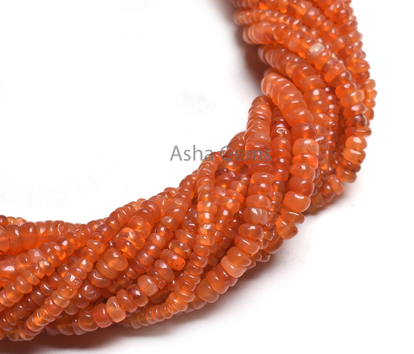 Fine Orange Carnelian Smooth Rondelle Shape Beads, Natural Carnelian Plain Handmade Tiny Gemstone Beads, Carnelian Bead Jewelry Crafts SALE