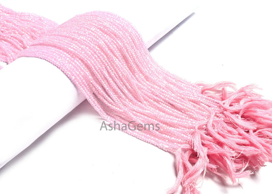 AAA Quality Pink Zirconia Faceted Micro Cut Rondelle Shape Gemstone Beads ,13.5" Pink Cubic Zircon Micro Cut 2.5mm Beads  Jewelry Craft SALE