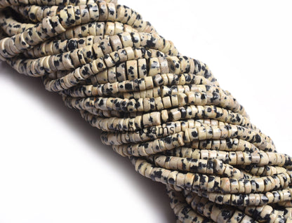 Dalmation Jasper Smooth Tyre Shape Gemstone beads,16" Strand Natural Dalmation Jasper Plain Handmade Tyre Beads, jasper beads Jewelry SALE