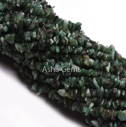 34" Strand Natural Emerald Gemstone Uncut Chips Raw Beads Natural Green Emerald Raw Rough Tiny Nugget Smooth Emerald Bead Jewelry Craft SALE