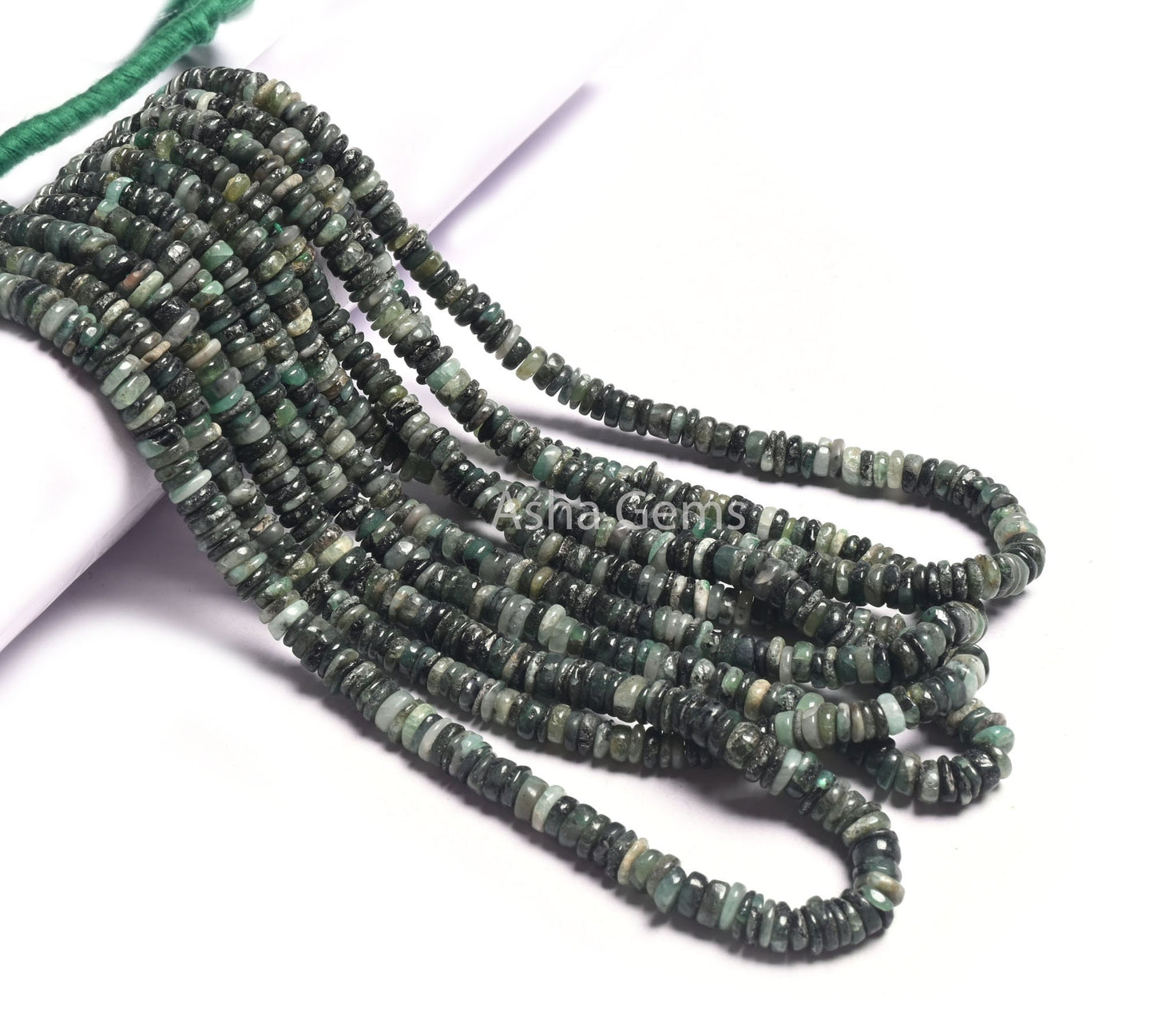 Beautiful Emerald Smooth Heishi Tyre Shape Beads, Natural Green Emerald Tyre Smooth Bead,8/16" Strand emerald Shaded Bead Jewelry Craft SALE