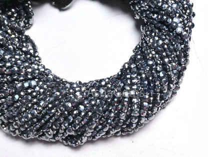 Beautiful Terra Hertz Faceted Coin Shape Beads,4 mm Silver Grey Black terahertz Briolette Gemstone Coin Tiny Beads Jewelry Making Craft SALE