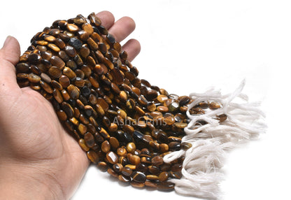 Beautiful Tiger Eye Smooth Nugget Shape Beads,12.5 inch Fine Natural Shaded Tiger Eye Uneven Nugget Gemstone Loose bead Jewelry Making Craft