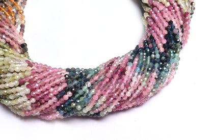 Fine Tourmaline Faceted Rondelle Tiny Gemstone Loose Beads,2.5mm Natural Multi Tourmaline Micro machin Cut Real Tourmaline bead Jewelry SALE