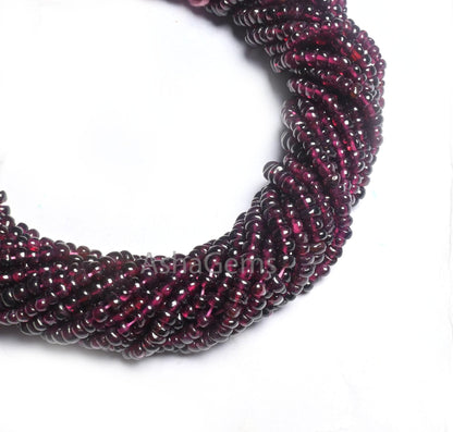 12.5" Natural Garnet Smooth Gemstone Tiny Beads, Beautiful Red Garnet Plain Handmade Uneven Rondelle Shape Beads, Garnet Bead Jewelry making (AG 12320)