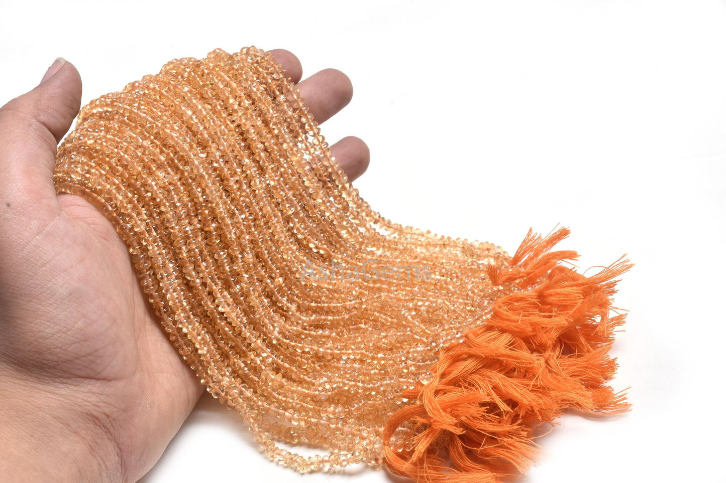AAA Quality Citrine Quartz Smooth Button Shape Gemstone Beads,12" Natural Yellow Citrine Plain handmade Button Center Drill Bead Handicraft