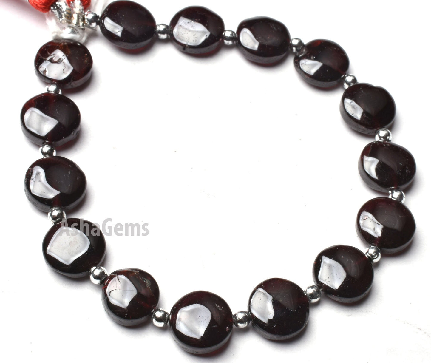 8"Strand Natural Red Garnet Coin Shape Beads,9.50- 11 mm Garnet Smooth Coin Beads, Loose Gemstone Beads Handmade Garnet Beads For Jewelry