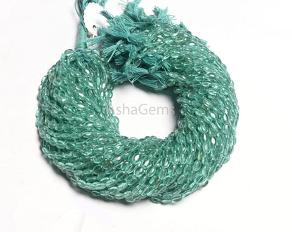 Beautiful Sea Green Quartz Hydro Smooth Oval Handmade Beads,5.5-7mm Aqua Green Color Hydro Plain Handmade Oval Shape Bead Jewelry Craft SALE