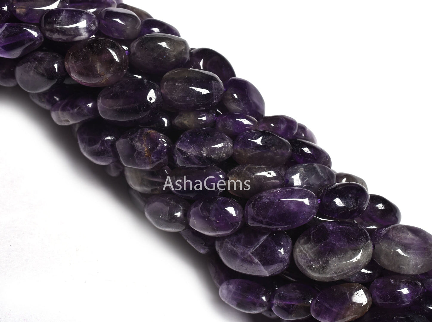 13" Strand Natural Amethyst Plain Handmade Oval Gemstone Beads, African Amethyst Smooth Uneven oval Beads, Amethyst beads For Jewelry Crafts