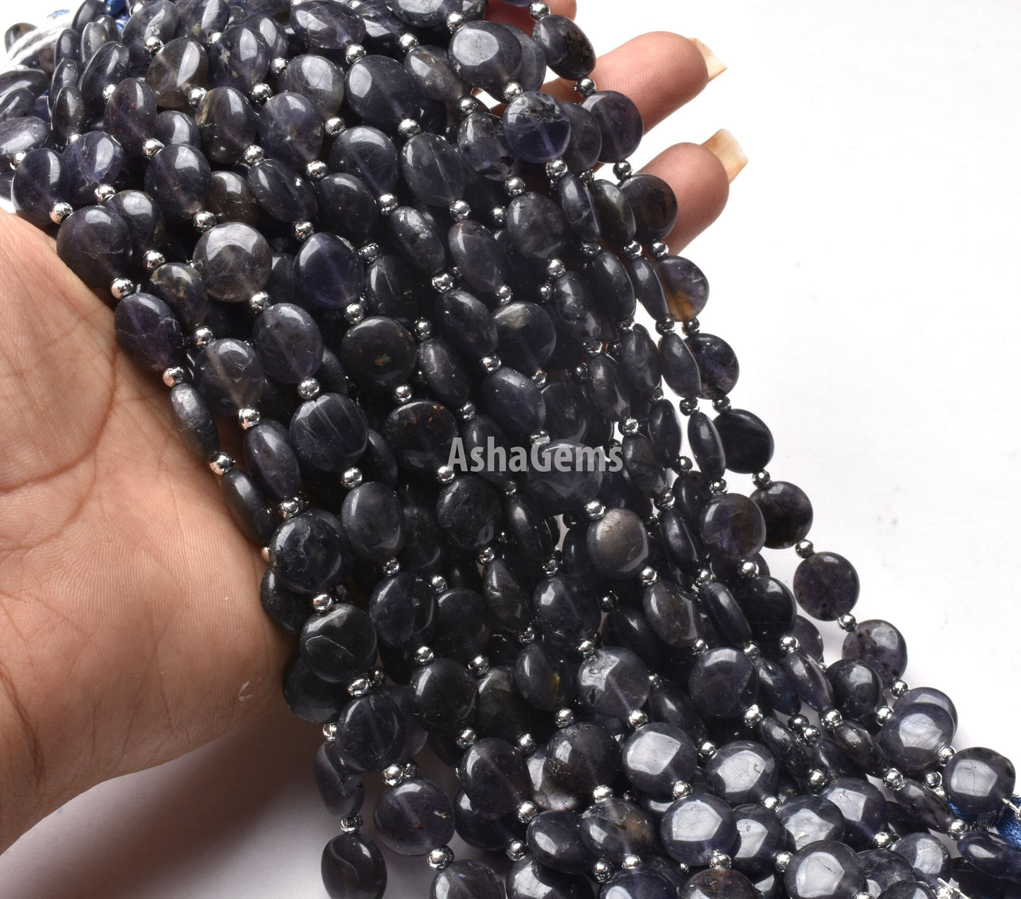 8" Strand, Iolite Coin Shape Beads  Blue Iolite  Smooth Gemstone Beads,10.5-11 mm Iolite Beads, Iolite Handmade Loose Beads SALE