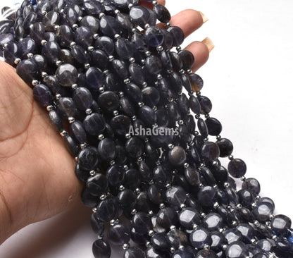 8" Strand, Iolite Coin Shape Beads  Blue Iolite  Smooth Gemstone Beads,10.5-11 mm Iolite Beads, Iolite Handmade Loose Beads SALE