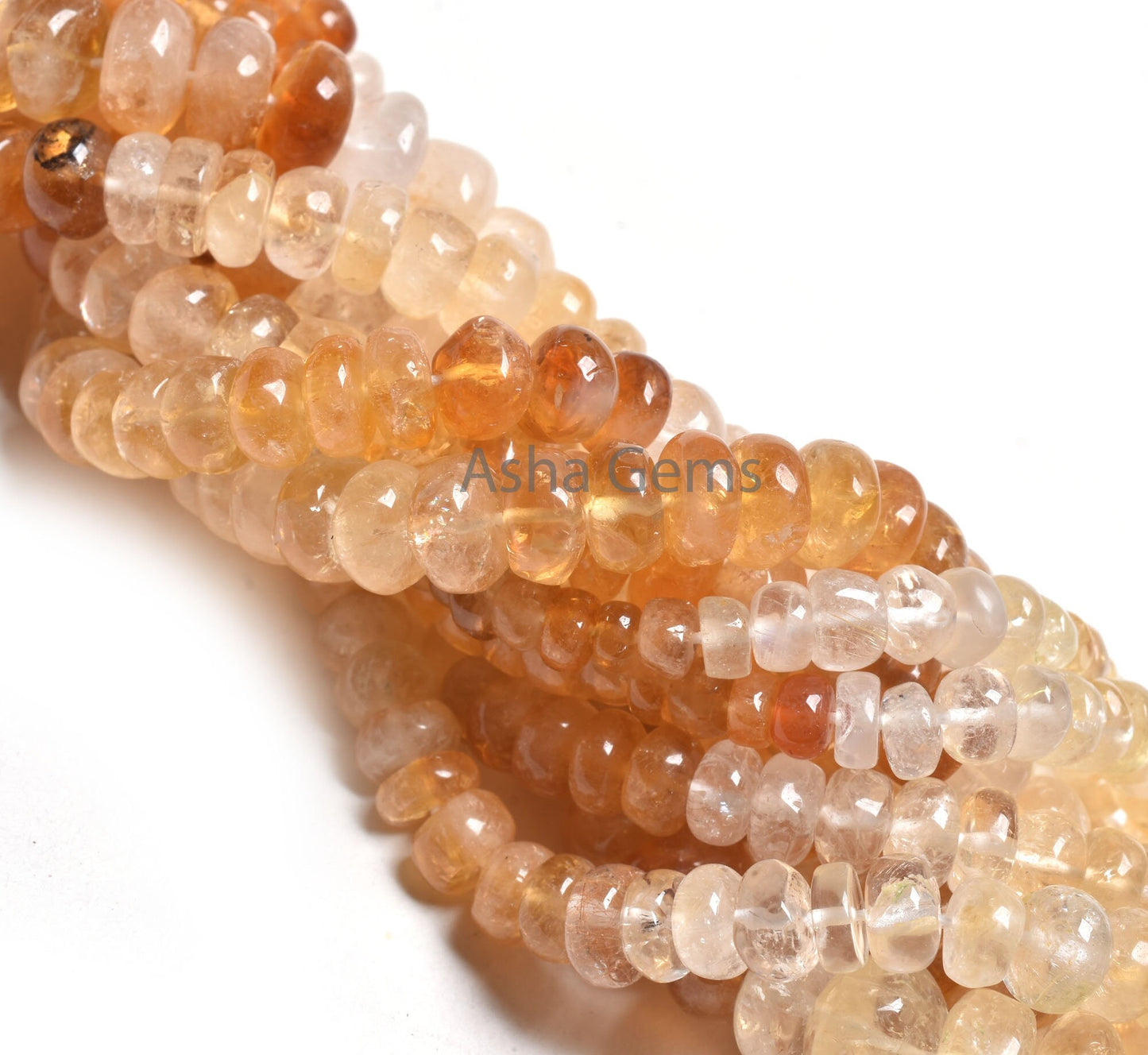 Beautiful Citrine Smooth Rondelle Gemstone Beads,16" Shaded Yellow Citrine Plain Handmade Roundelle Beads, Natural Citrine Quartz Beads SALE