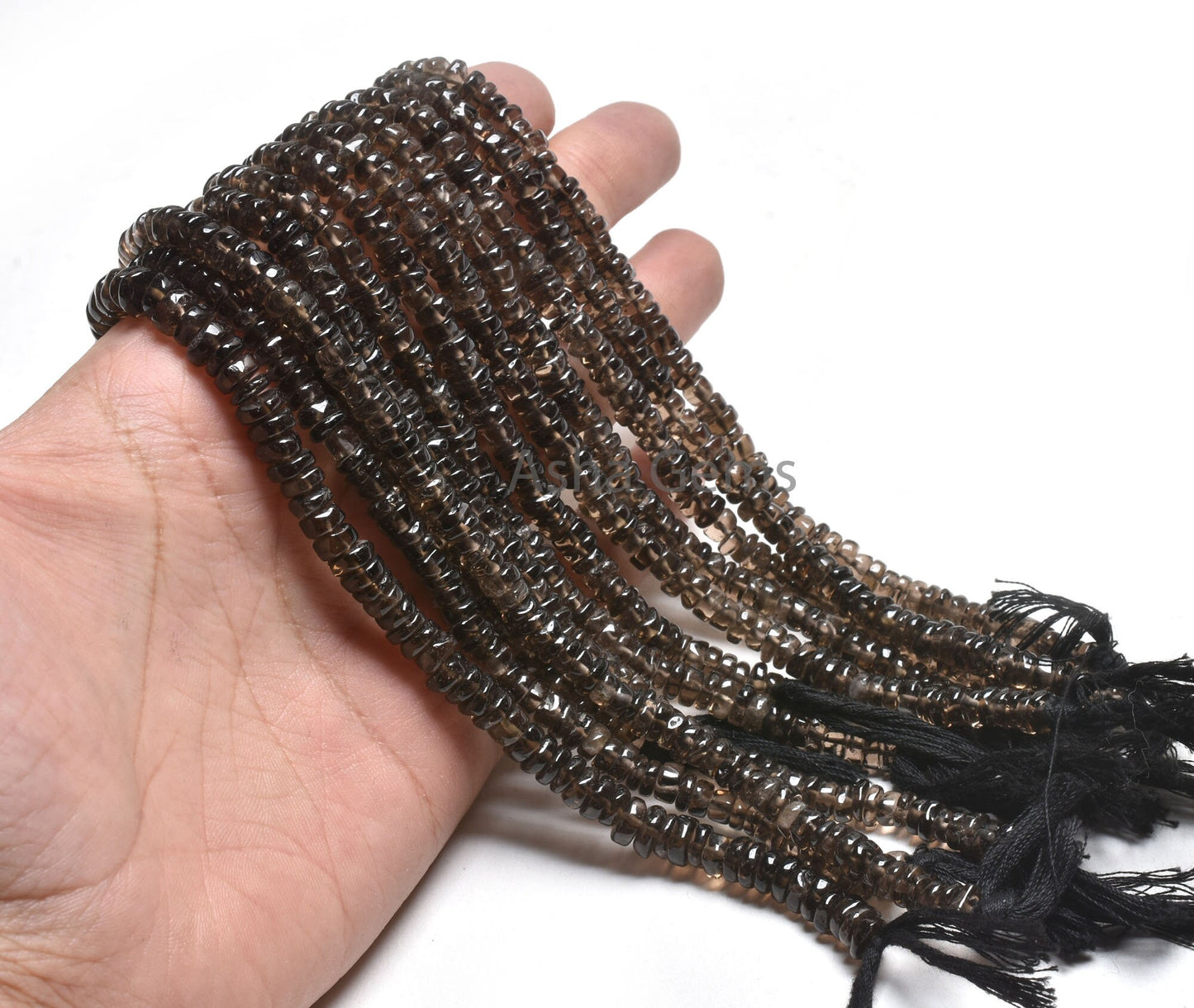 Beautiful Smoky Quartz Handmade Tyre Shape Beads,13 Inch Strand, Natural Smoky wheel shape Beads, Smoky Gemstone Beads For Jewelry Crafts