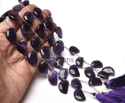 Natural Purple Amethyst Smooth Fancy Shape Beads,7"Strand African Amethyst Fancy D Shape Bead Gemstone Amethyst half Moon Beads Jewelry SALE