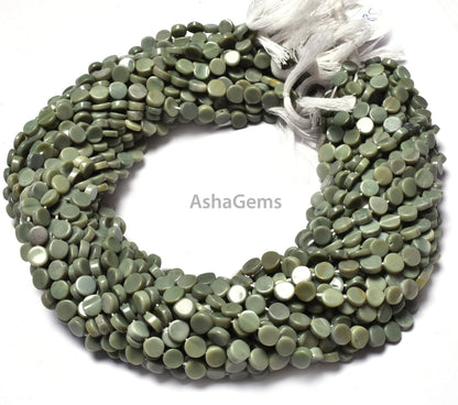 beautiful Cats Eye Smooth Coin Shape Beads,13" Strand Natural Green Cats Eye Plain Coin handmade Gemstone bead For Jewelry making craft SALE