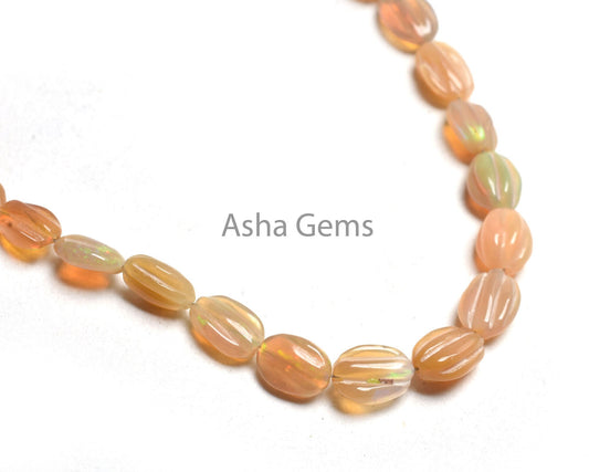 Flashy Fire Ethiopian Opal Carving Oval Shape Beads, Yellow Ethiopian Opal Handmade Carved Beads, Welo Fire Ethiopian Carve Oval Beads, SALE
