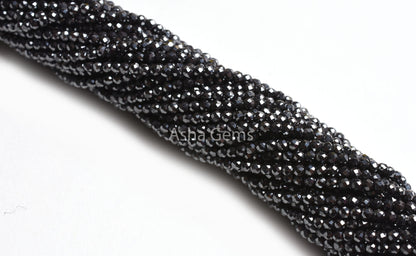 Beautiful Gunmetal Micro Cut Beads,13 Inch Strand,2.5 mm Natural Hematite Faceted Rondelle Gemstone Beads Jewelry Making Craft,Hematite Bead