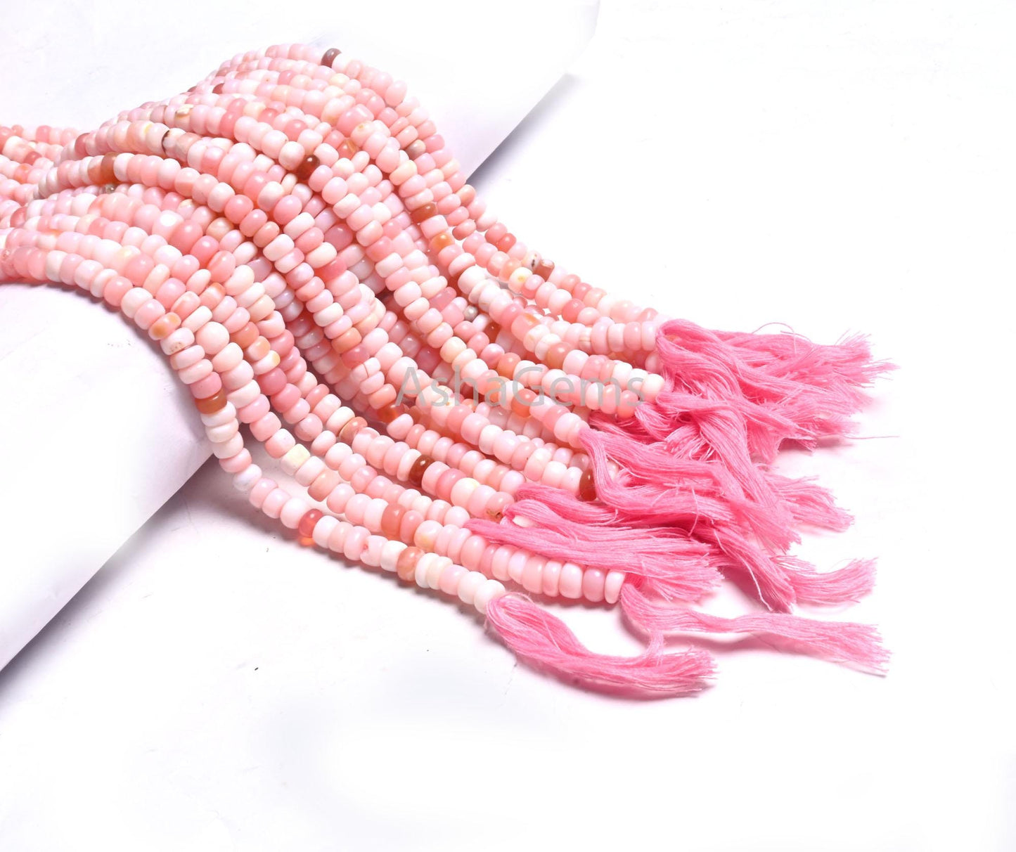 Beautiful Pink Opal Flat Rondelle Gemstone Beads,12" Shaded Pink Opal Plain Handmade Uneven Rondelle Opal Beads Necklace Jewelry making SALE