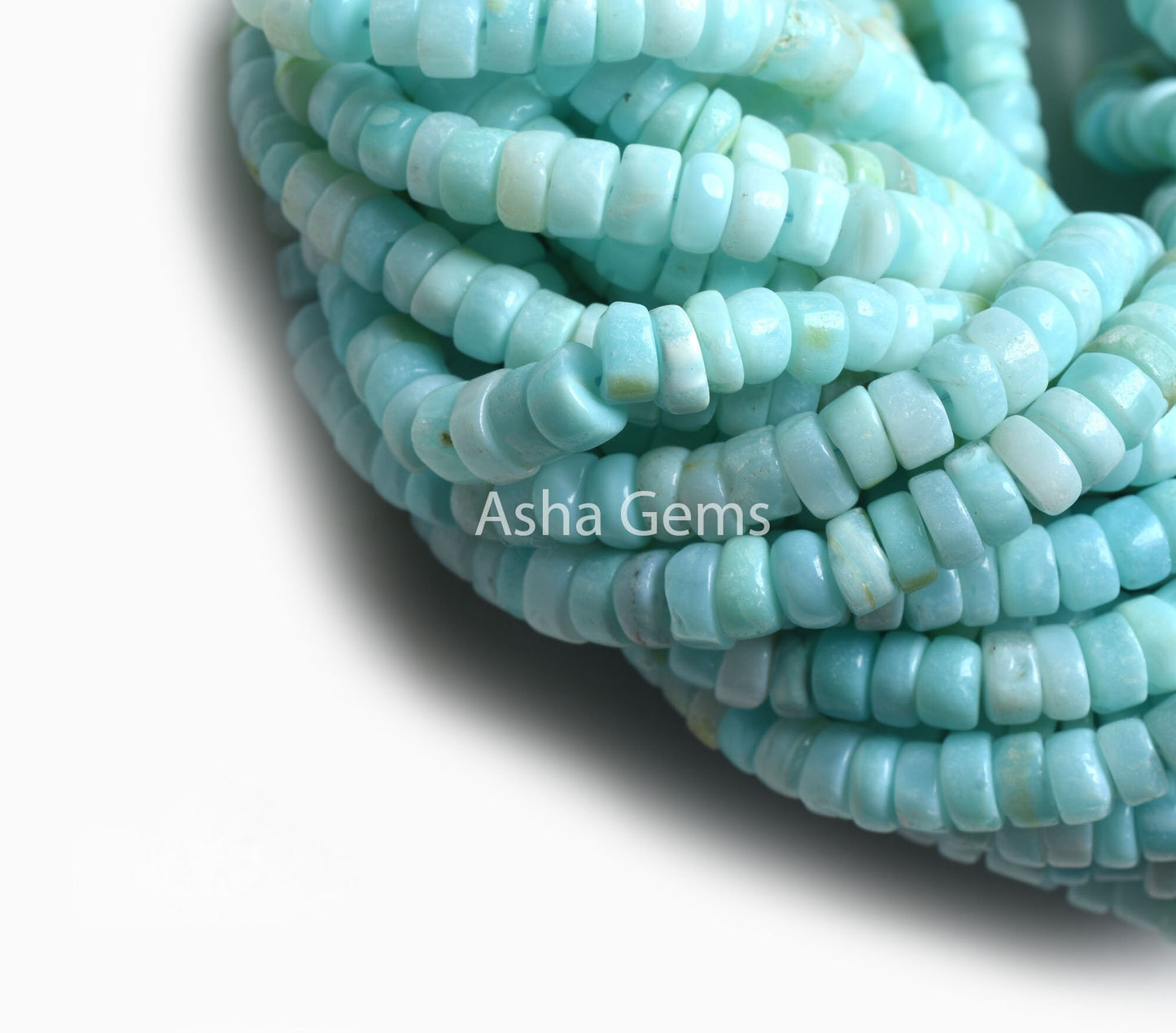 6 mm Sky Blue Opal Smooth Round Tyre Shape Beads, Peru Opal Plain Handmade Flat Tyre Gemstone Beads, Blue Peru Opal Beads Jewelry Craft SALE