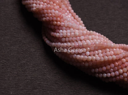 2.5mm AAA Real Pink Opal Micro Cut Gemstone Beads,13"Strand Natural Shaded Pink Opal Machine Cut Tiny Rondelle Beads, Opal Bead Jewelry SALE