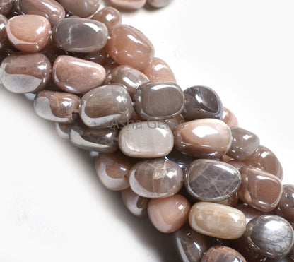 Beautiful Moonstone Coated Smooth Nugget Beads, Natural Multi Color Moonstone silver Coated Handmade Uneven Nugget Oval Bead Jewelry Crafts