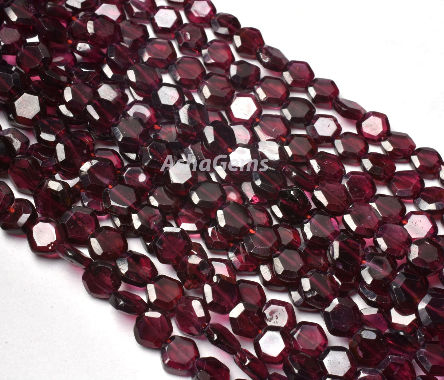 Beautiful Garnet Faceted Hexagon Shape Gemstone beads,13" Strand Natural Red Garnet Table Cut Flat Hexagon Beads, Garnet Fancy beads Jewelry