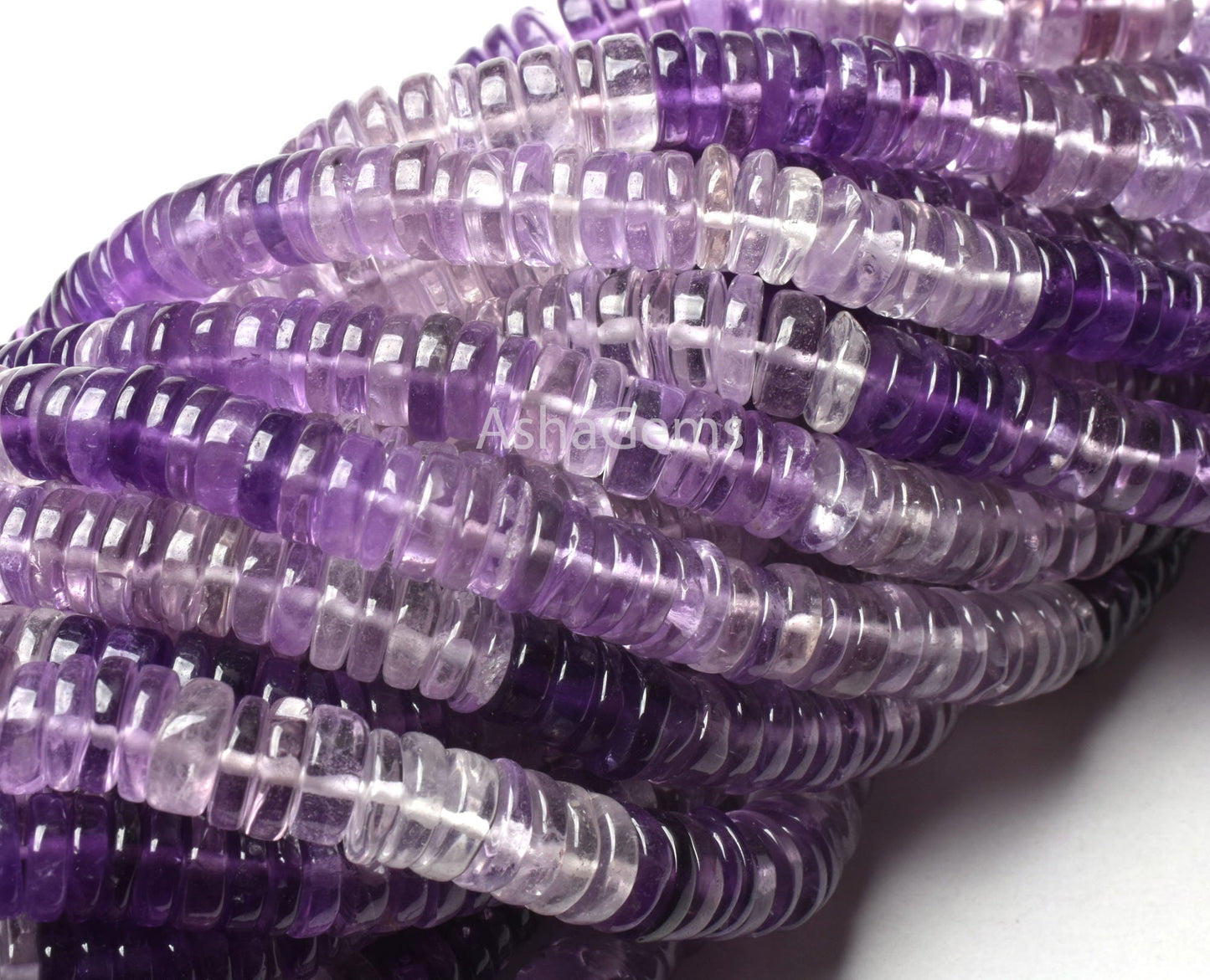 AAA Quality Shaded African Amethyst Smooth Tyre Shape Beads,7 mm Natural Purple Amethytst Plain Heishi Tyre Beads,Amethyst Bead Jewelry Sale