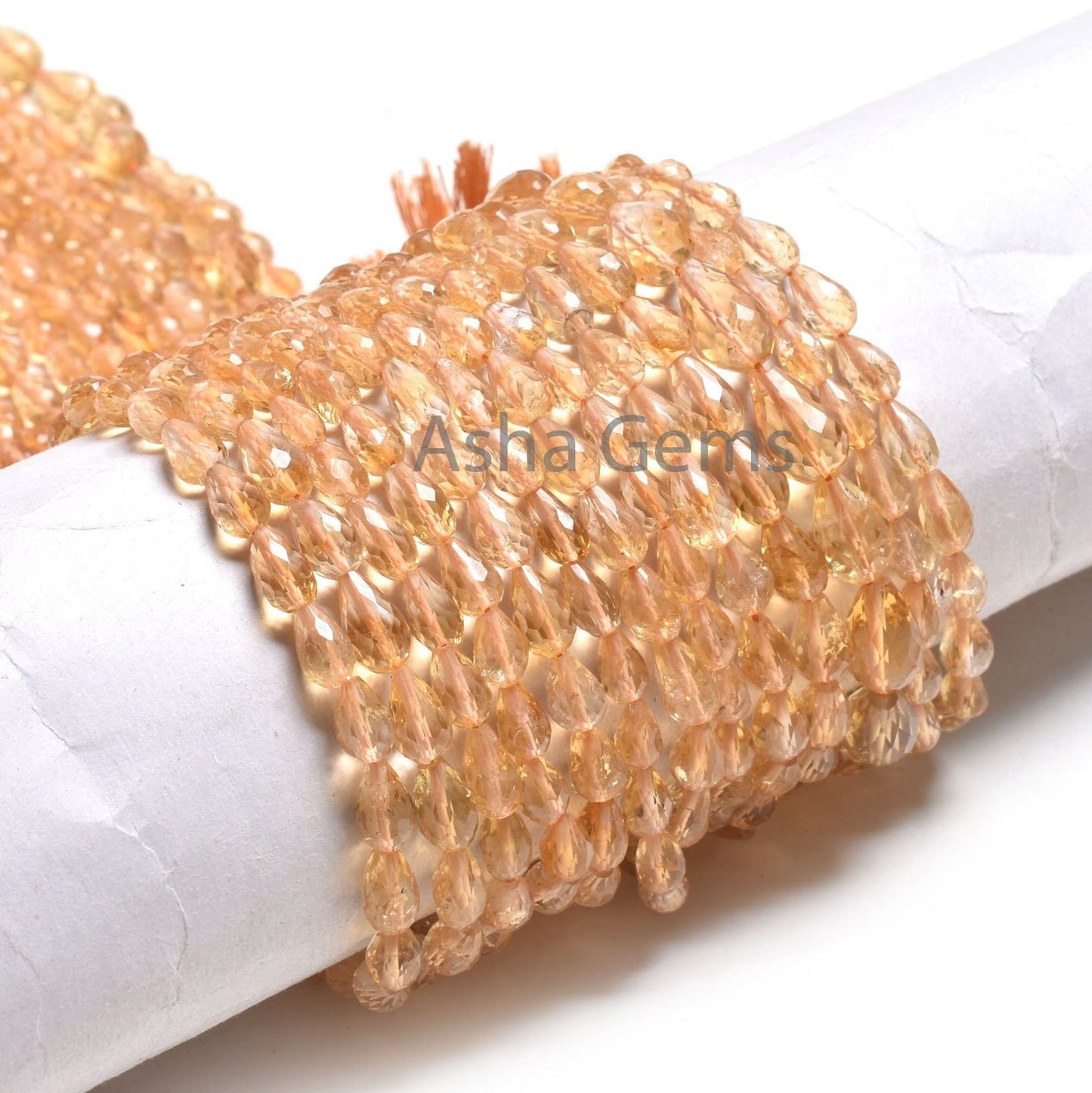 Natural Citrine Faceted Drops Straight Drill Beads,13" Fine Yellow Citrine Indian Machine Cut Teardrop Gemstone Beads Citrine Jewelry Crafts