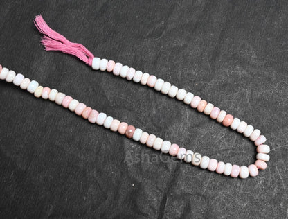 Amazing Pink Opal Smooth Rondelle Shape Beads,8,8.5 mm Shaded Light Pink Opal Plain Handmade Gemstone Opal Loose Bead Necklace Jewelry Craft(AG 12325)