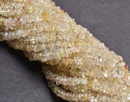 Beautiful Yellow Topaz Smooth Uncut Chip Gemstone Beads,9/18" Strand Golden Topaz Raw Rough Polish Beads, Topaz far Uneven Chip Bead Jewelry