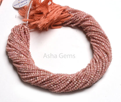 AAA Natural Rhodochrosite Micro Cut Faceted Beads,2.5 mm Pink Rhodochrosite Machine Cut Rondelle Gemstone Beads, Rhodochrosite Beads Jewelry