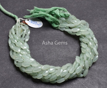 Green aventurine Fancy Long Oval Shape Faceted gemstone beads,13" strand Natural aventurine Indian Cut Handmade Oval Briolette bead Necklace
