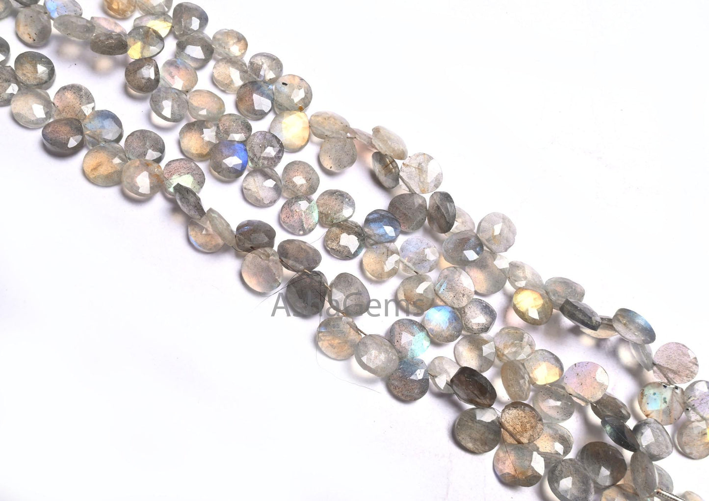 Natural Flash labradorite faceted Heart Shape Beads,Fine Multi Fire Grey labradorite Heart Side Drill Gemstone Labradorite Bead Jewelry SALE (AG 18612)
