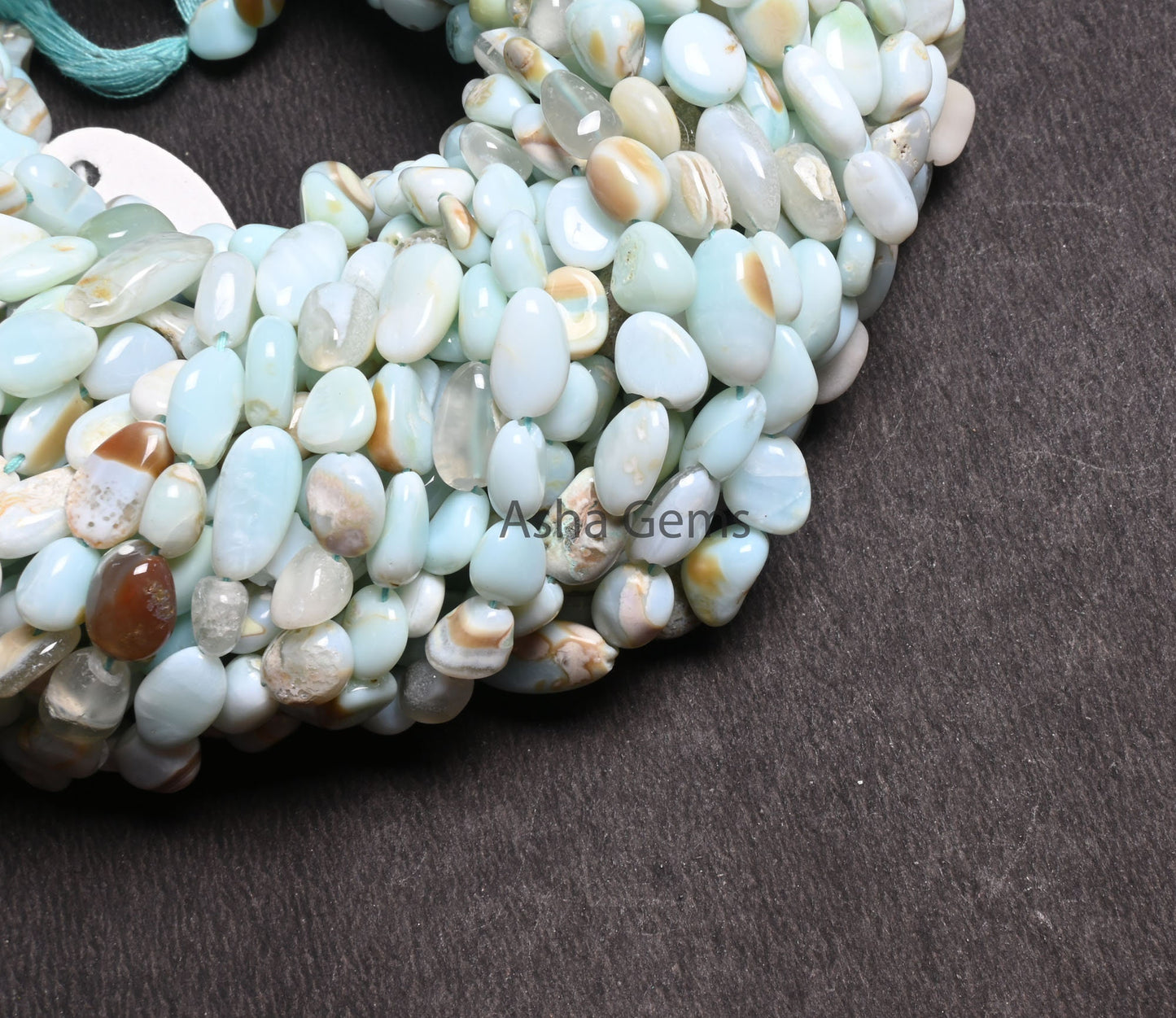 Beautiful Sky Blue Boulder Opal Smooth Nugget Gemstone Loose Beads,7-12mm Shaded Opal Handmade Uneven Tumble Beads Jewelry Making Craft SALE (AG 22286)