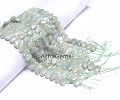 Natural Aventurine Fancy D Shape Smooth Gemstone Beads,9" Light Green Aventurine Half Moon Handmade Bead, Angoori Margaj Beads Jewelry Craft