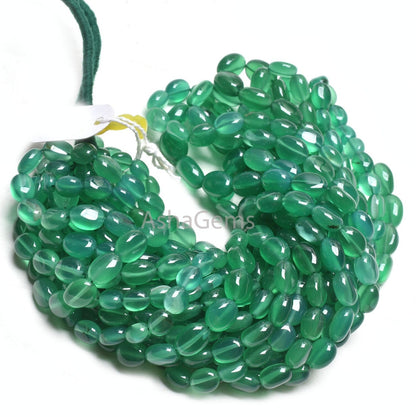 16" Strand Green Onyx Smooth Oval shape gemstone Beads, Fine Green Onyx Plain Handmade Oval Straight Drill Beads, Onyx Beads Jewelry Crafts
