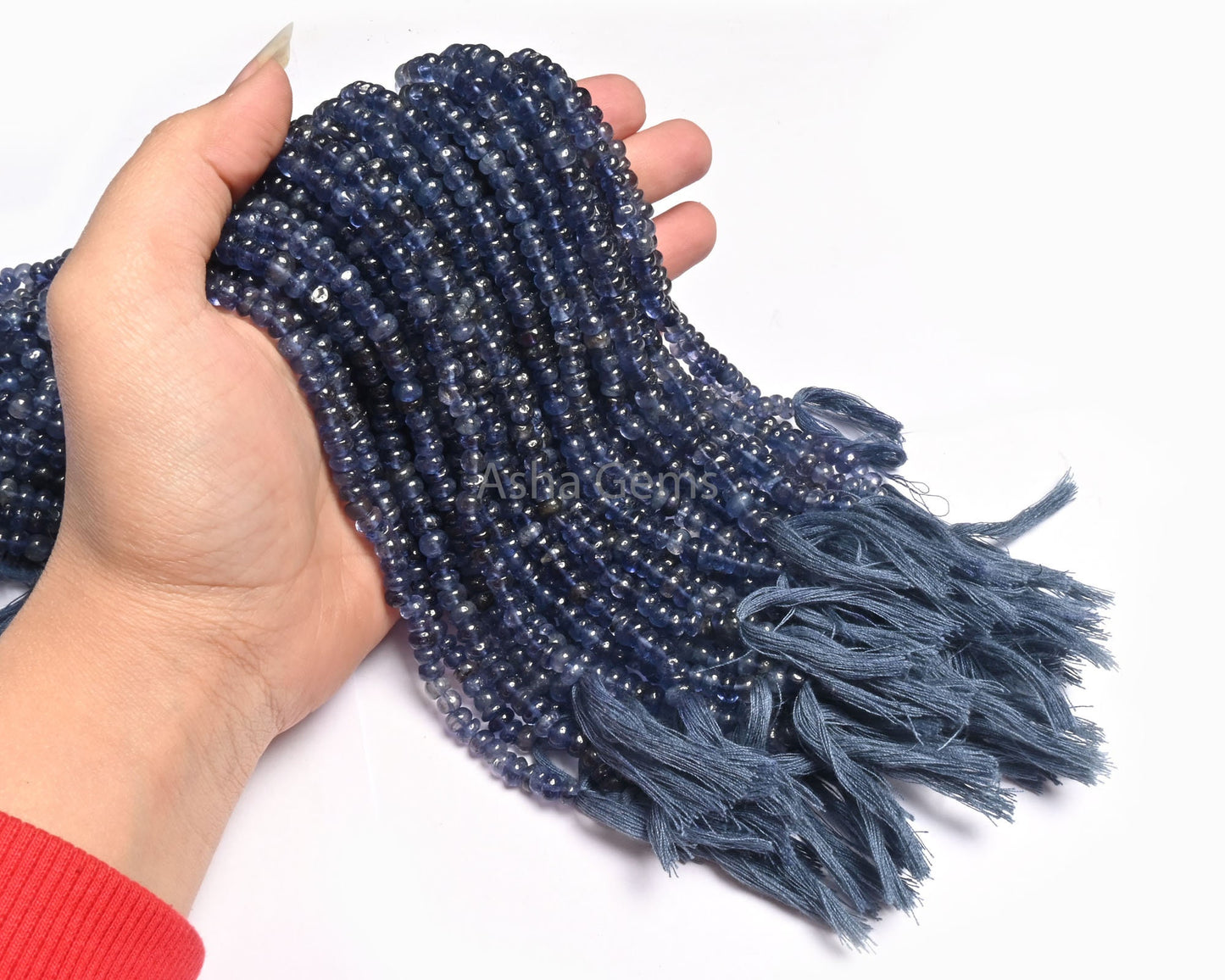 Beautiful Blue Iolite Smooth Rondelle Shape Beads, Natural Iolite Beads,13" Strand Iolite Plain Handmade Uneven Roundelle Bead Jewelry Craft