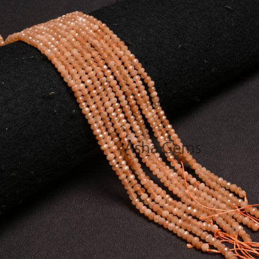 Beautiful Peach Jade Quartz faceted Rondelle Shape Loose Beads,13.5" Fine Peach Jade Quartz machine cut Bead,4.5 mm jade Beads Jewelry Craft (AG 15201)