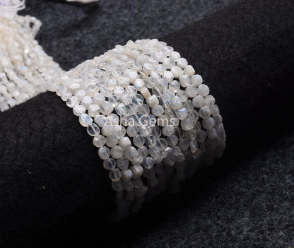 5 mm Rainbow Moonstone Smooth Flat Coin Gemstone Beads,13" Flashy White rainbow Uneven Shape Coin Handmade Gemstone Bead Jewelry Making SALE