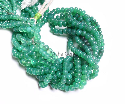 Shaded Green Onyx Smooth Rondelle Shape Gemstone Loose Beads, Green Onyx Beads, Fine Onyx Plain Handmade Rondelle Beads Jewelry Makings SALE