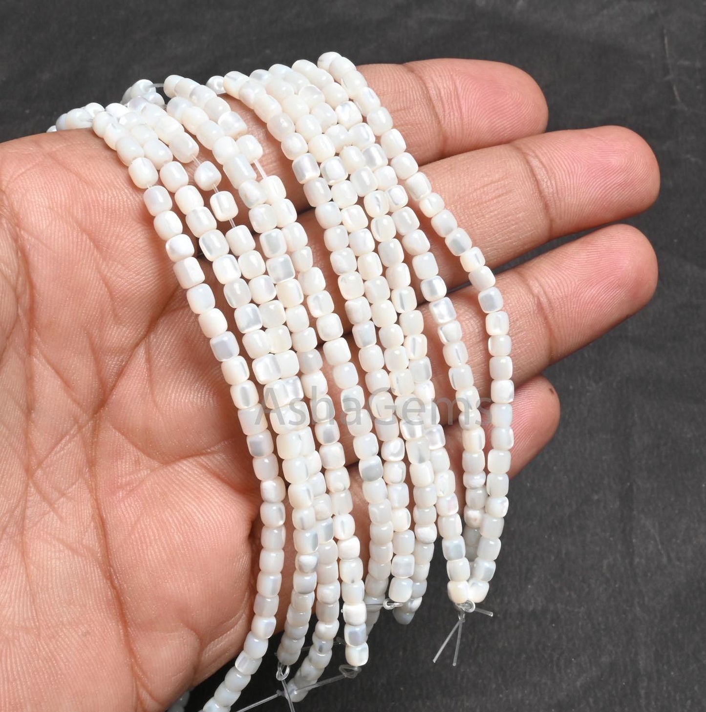 AAA Mother Of Pearl Fancy Barrel Shape Beads,3.5 mm Natural Iridescent White MOP Shell Drum Smooth Gemstone Loose MOP Spacer Beads Jewelry