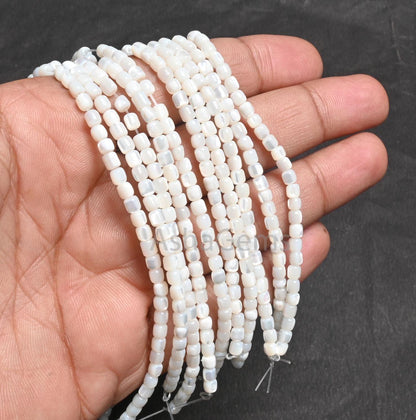 AAA Mother Of Pearl Fancy Barrel Shape Beads,3.5 mm Natural Iridescent White MOP Shell Drum Smooth Gemstone Loose MOP Spacer Beads Jewelry