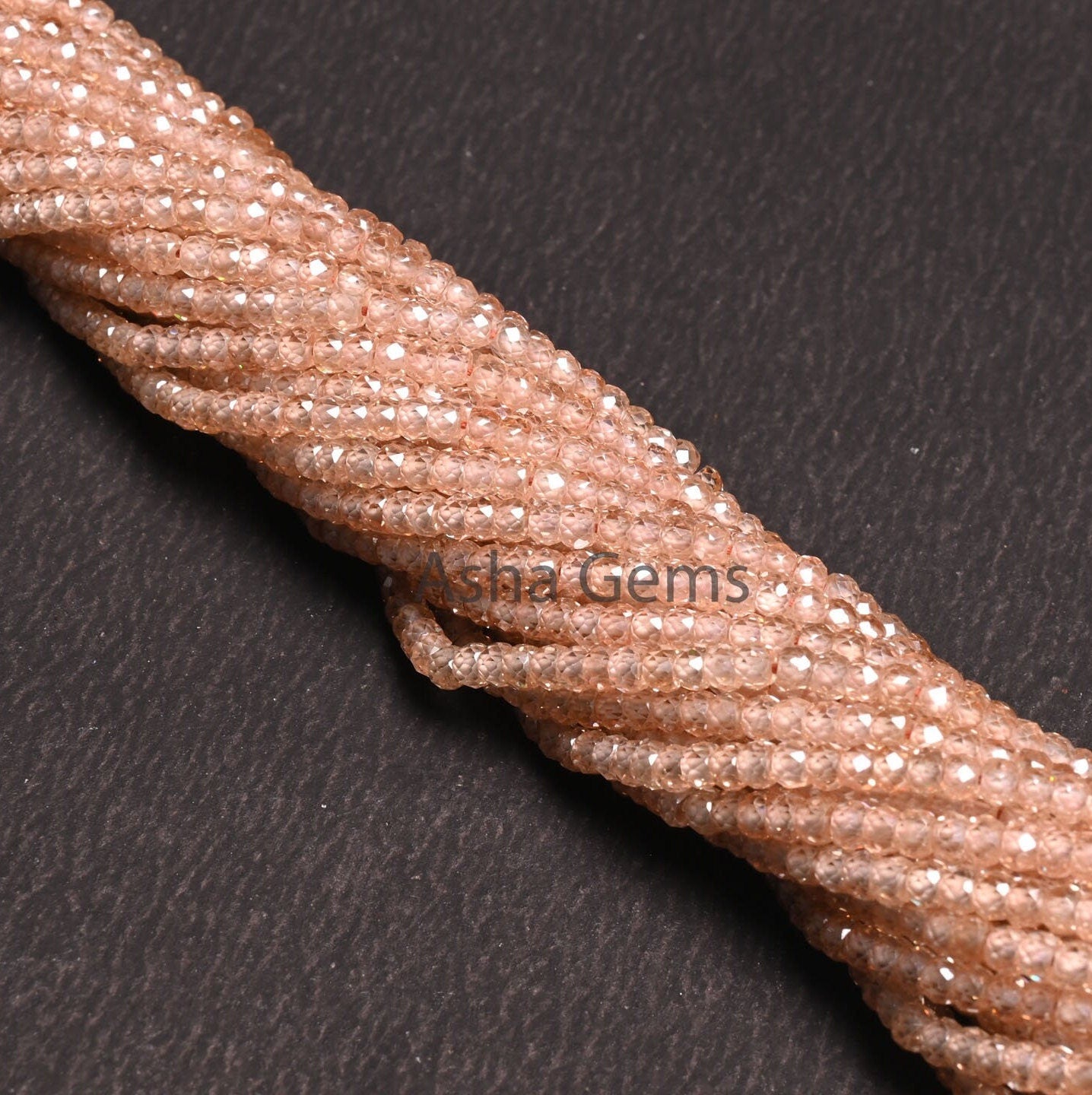 Beautiful Cubic Zircon Micro Cut Rondelle Faceted Beads 3mm AAA Quality Light Imperial Brown Zircon Faceted Gemstone Bead Jewelry Craft SALE